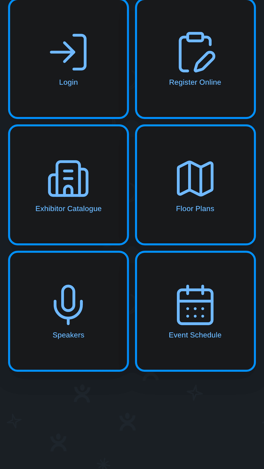 Event app home screen