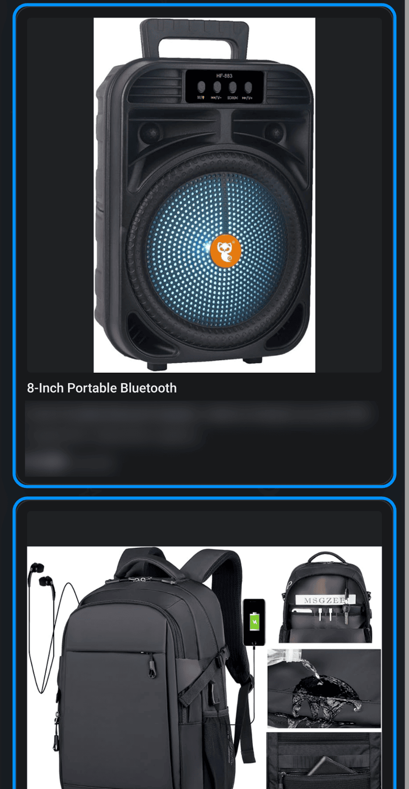 Exhibitor Product Showroom list on mobile
